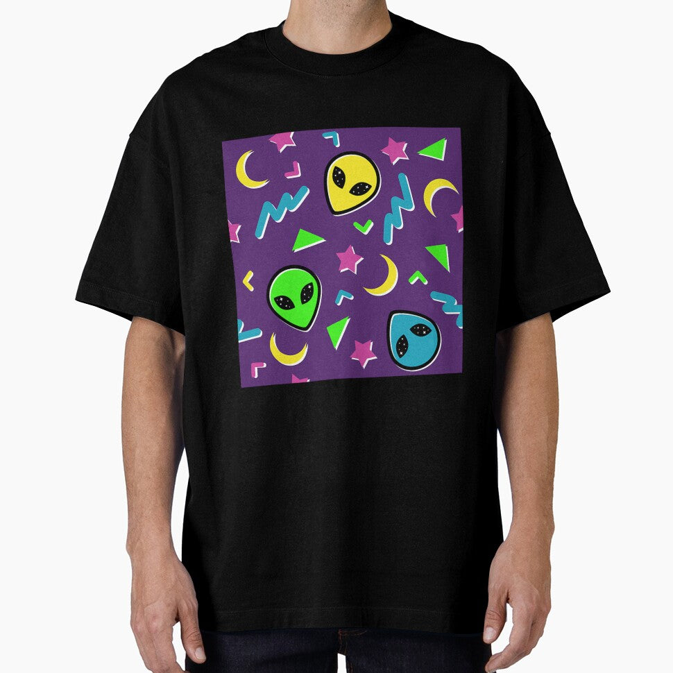 90S Geometric Alien - Purple And Neon by asherqg0guzman