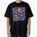 90S Geometric Alien - Purple And Neon by asherqg0guzman