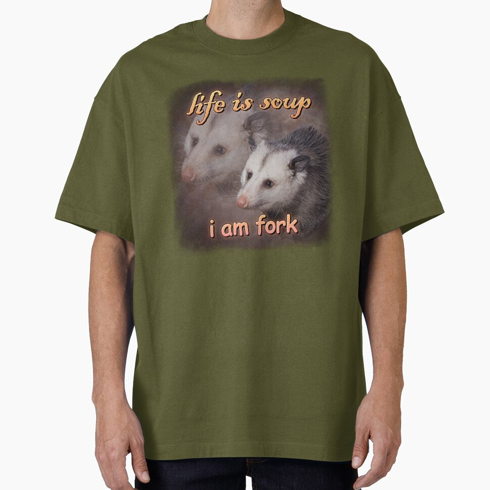 Life is soup, I am fork possum word art by snazzyseagull