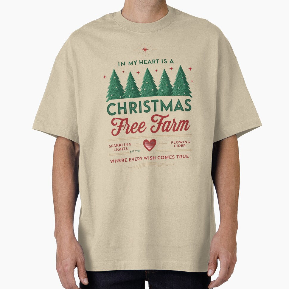 In my heart is a Christmas tree farm, fresh farm Christmas tree, Christmas crew neck, women's Christmas by Tireneart
