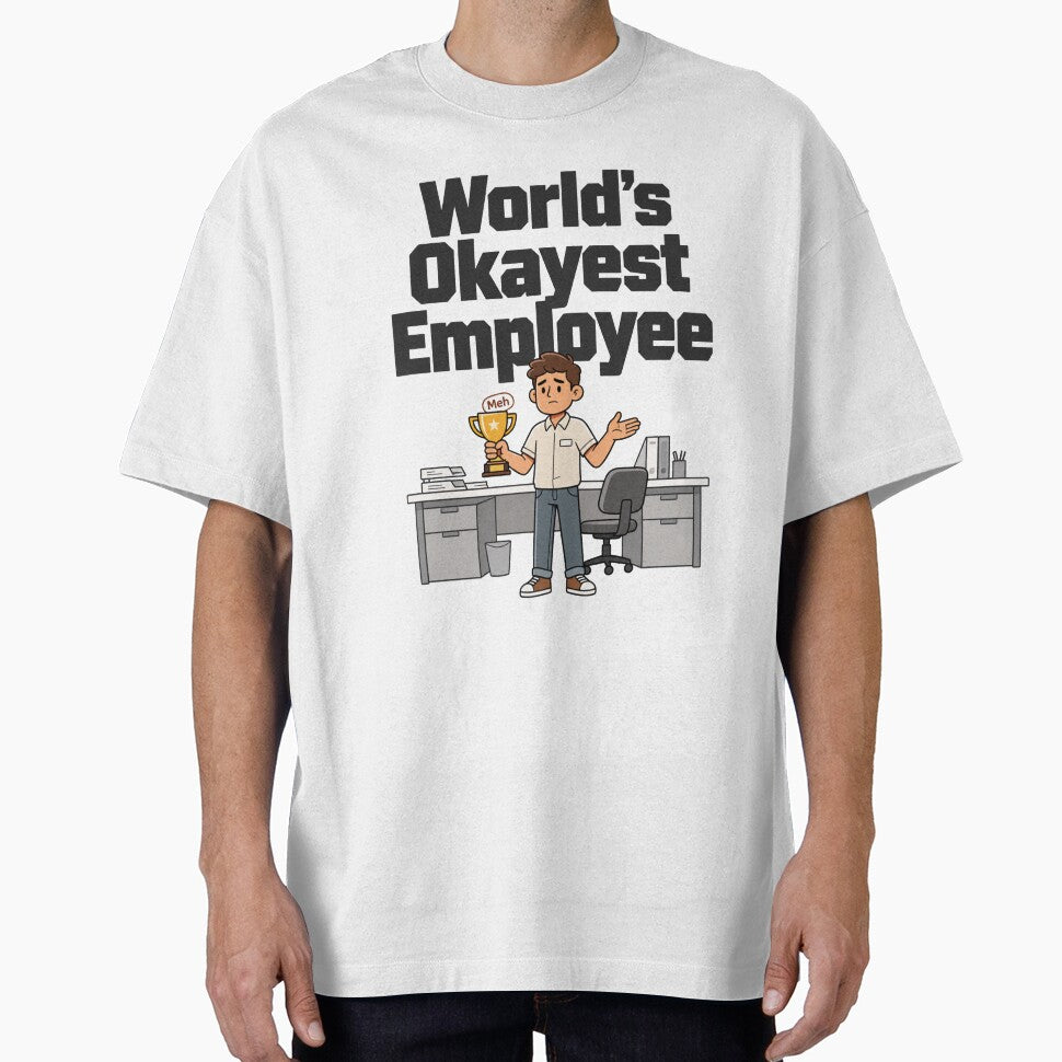 World's Okayest Employee Funny Office Worker Design by KP Creative Co