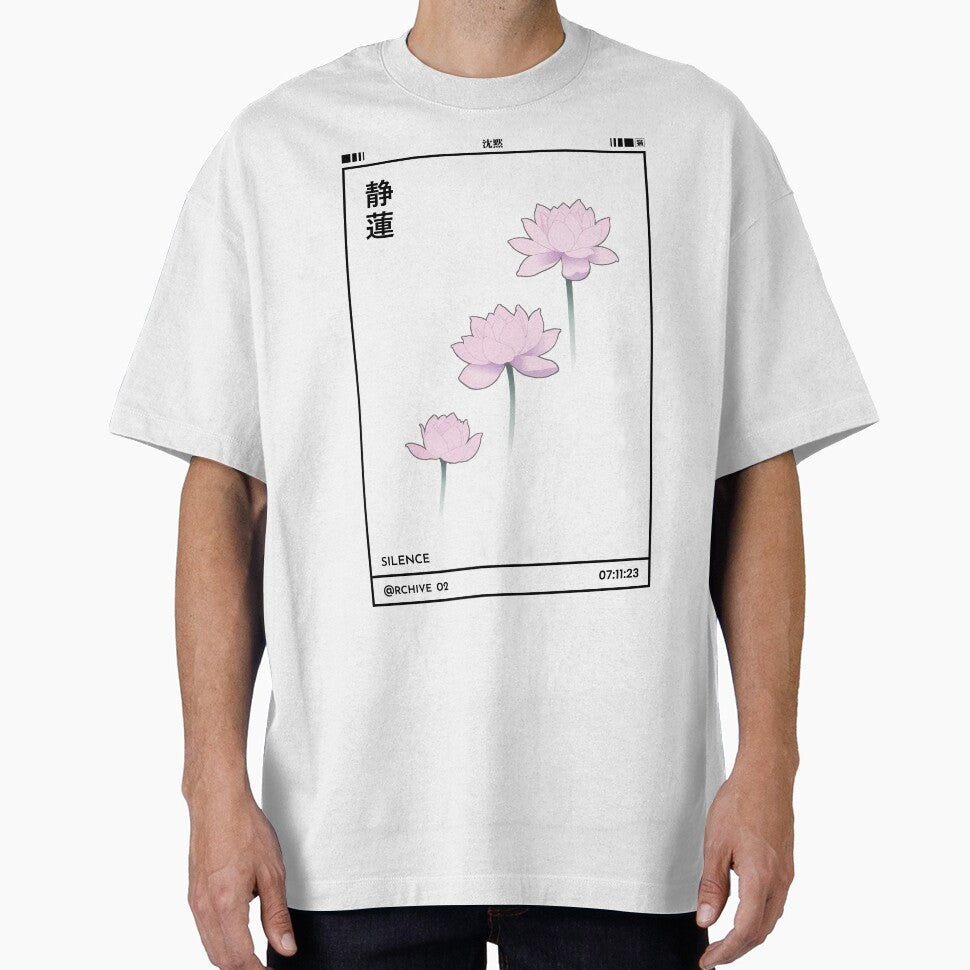 Lotus Bloom 静蓮 | Lotus Flower Shirt | Japanese Zen Lotus Design WHITE by Cats&Kanji
