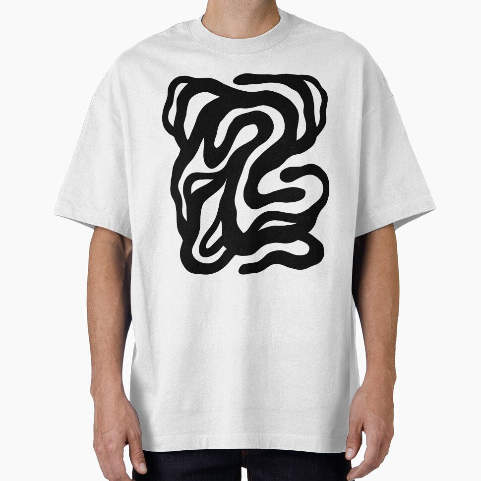 Bold Black Abstract Fluid Shapes by AnnaVikhrArt