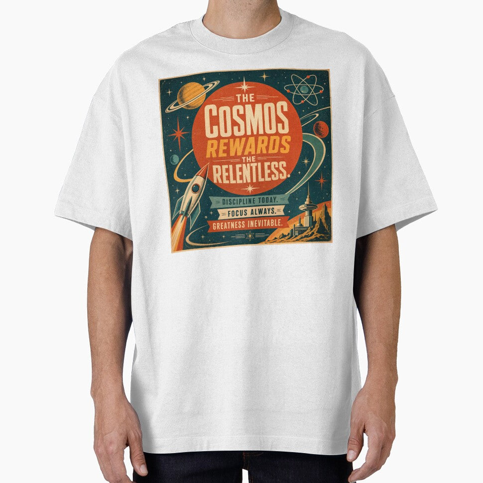 The Cosmos Rewards the Relentless — Vintage Sci-Fi Motivation by ForeverPrintsOK