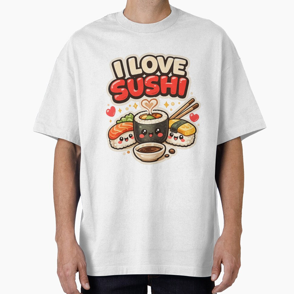 I Love Sushi Cute Kawaii Japanese Food by Gift Phrase Studio