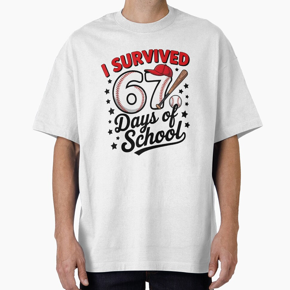 I Survived 67 Days Of School Baseball Player Teacher Student by cawtoon