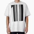 CONTEMPORARY BLACK AND WHITE AND GREY FRACTURED STRIPE by ozcushionstoo