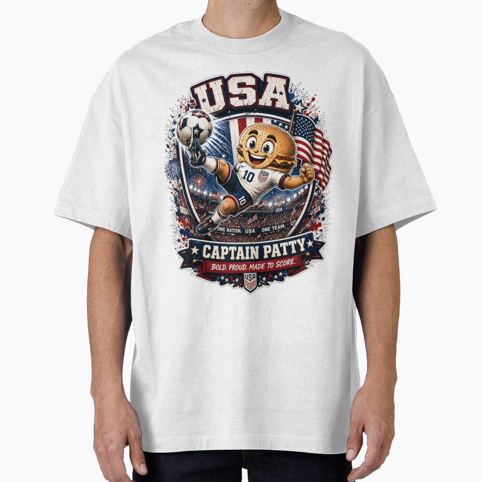 USA Captain Patty Football Mascot Sticker | American Soccer Fan Design by Snackwave Ninety