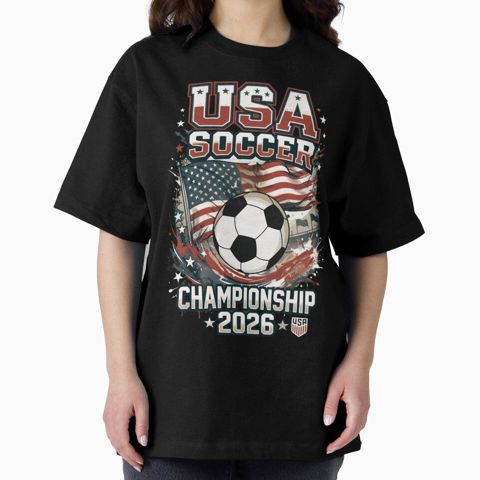 USA Soccer Championship 2026 Vintage Patriotic Football Design by MeowTouch Art