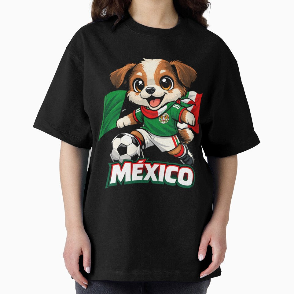 Mexican Flag Soccer Dog Puppy Football Fan Design by Tsugraf Designs