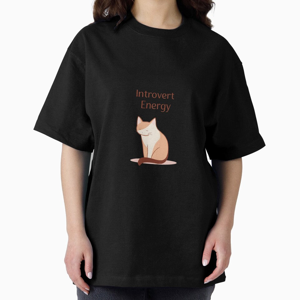 Introvert Energy Cat Minimal Design – Calm Quiet Cat Aesthetic by Kavya Art