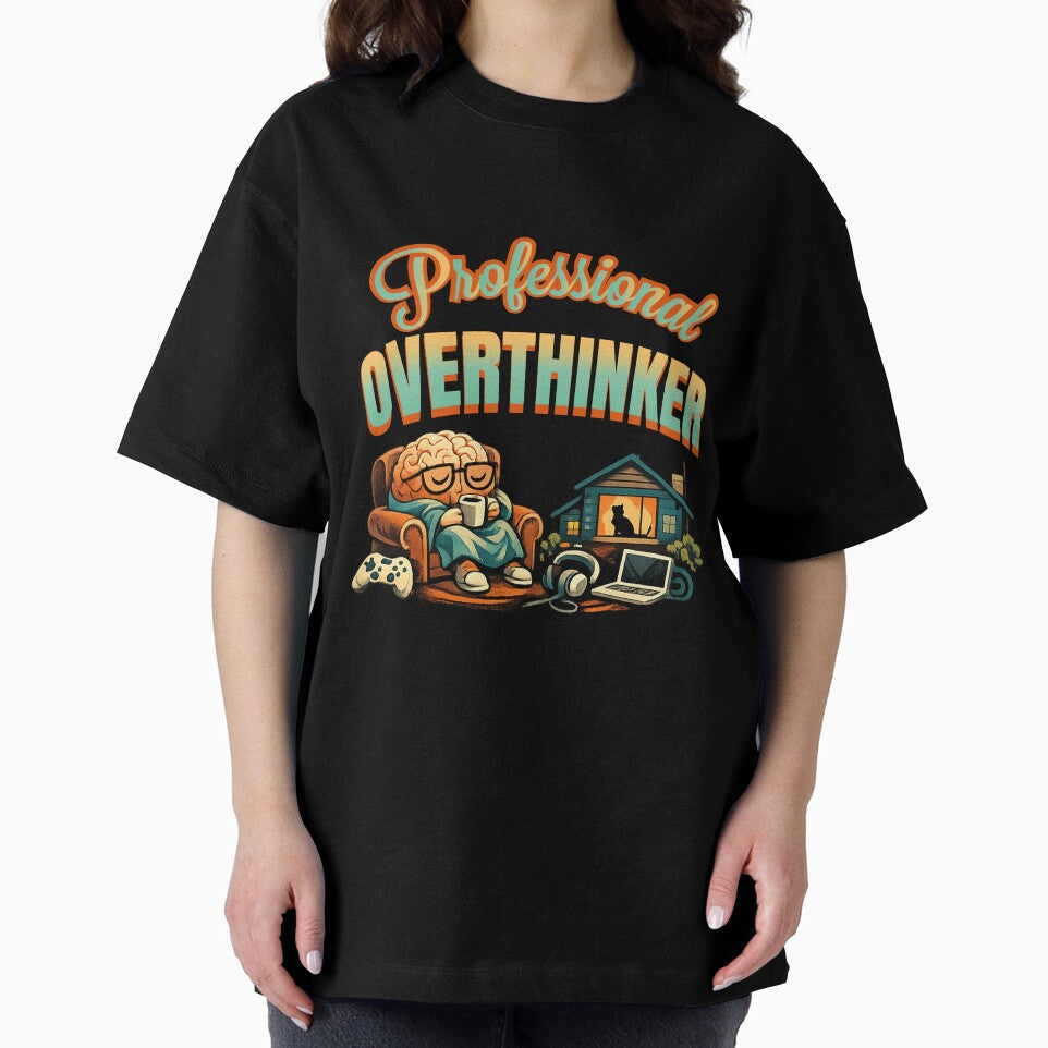 Professional Overthinker Funny Introvert Humor Overthinking Meme Design by Nubrixa-Studio