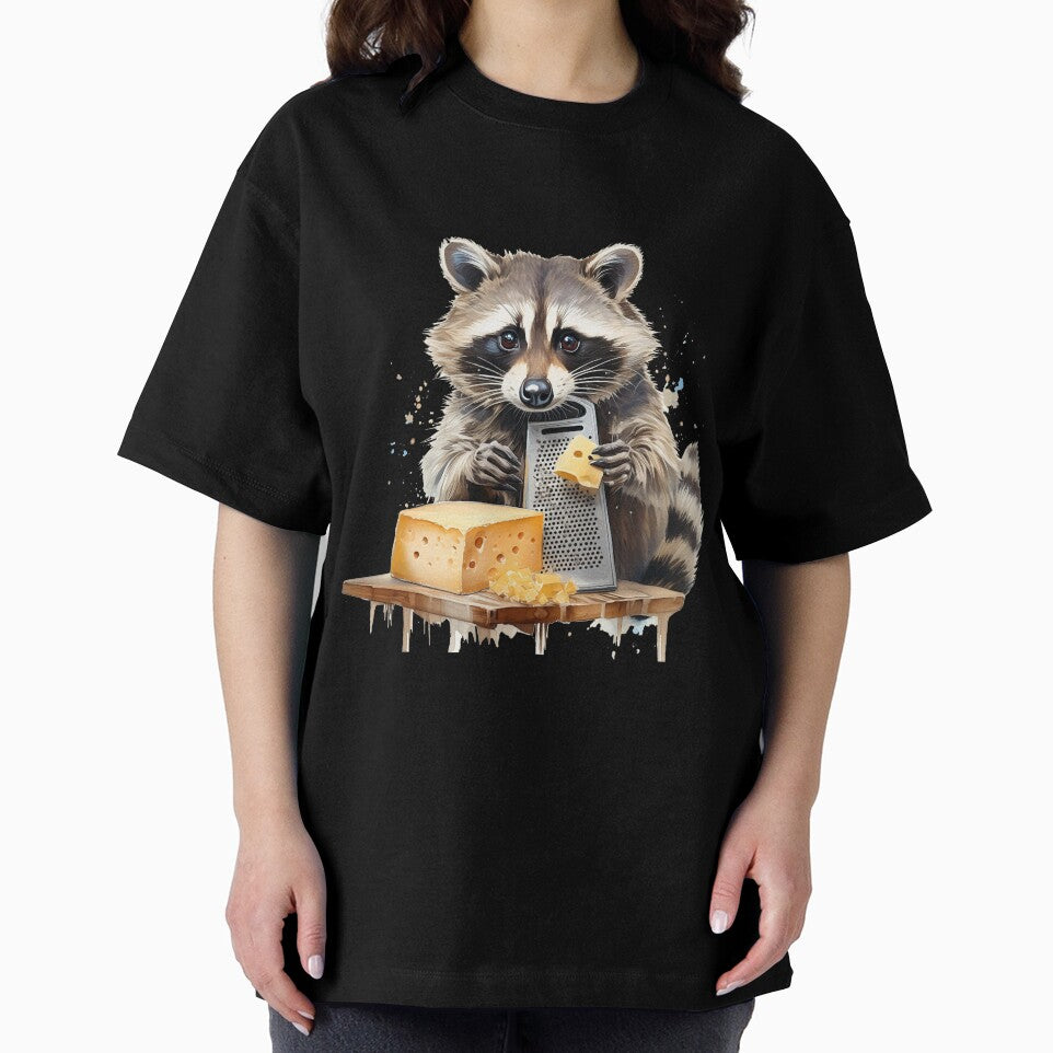 Racoon and cheese grater, funny art, cheese by Eamornia