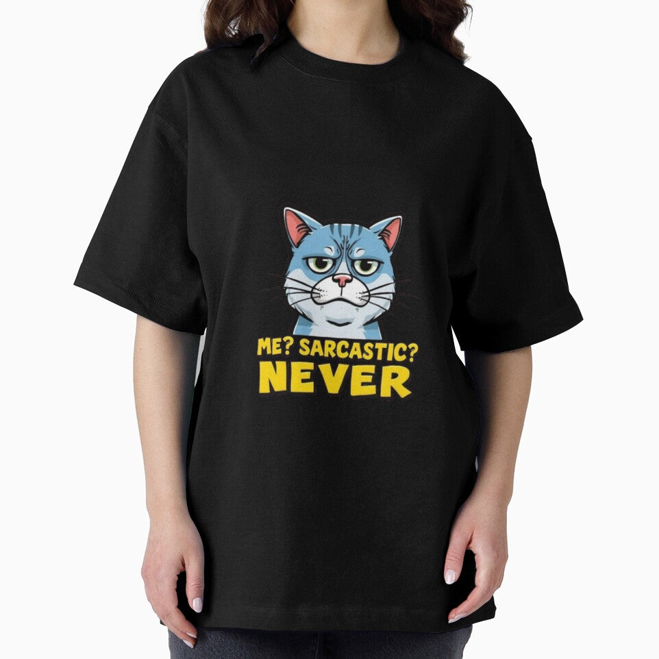 Sarcastic Cat Meme – Me? Never! by MemeMakersLab