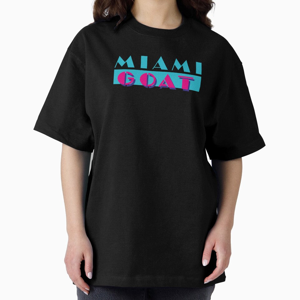 MIAMI GOAT (Miami Vice style retro logo) DARK (The goat is in Miami!) by frikybomb