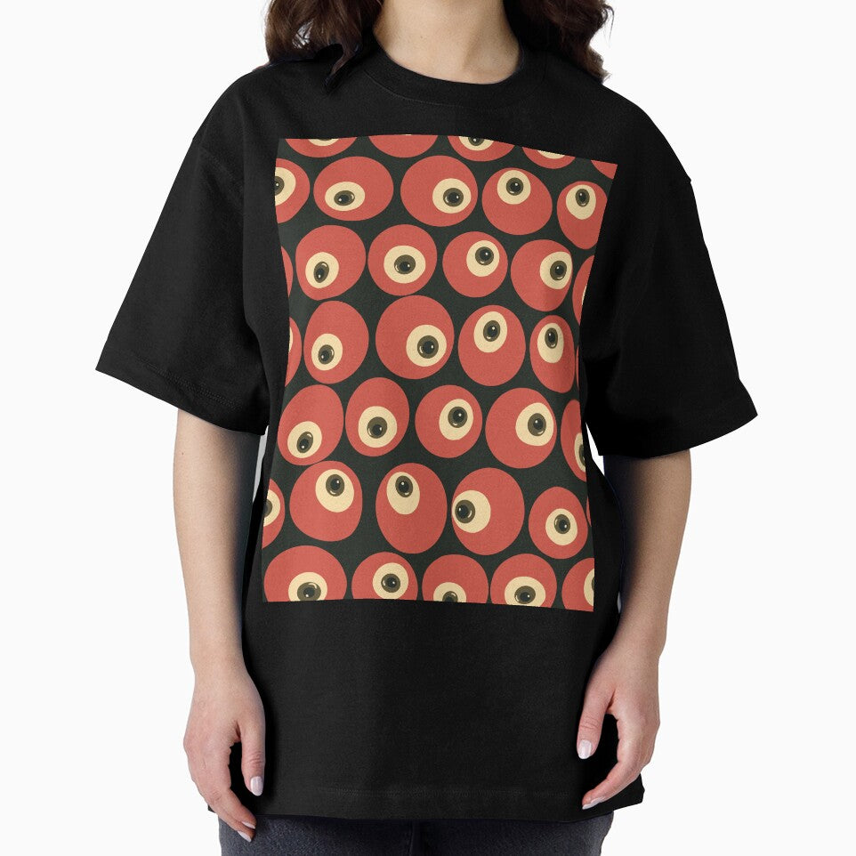 Cranberry Eyeballs - Surreal Retro Eyeball Grid in Red & Black by NoemiMarozsan