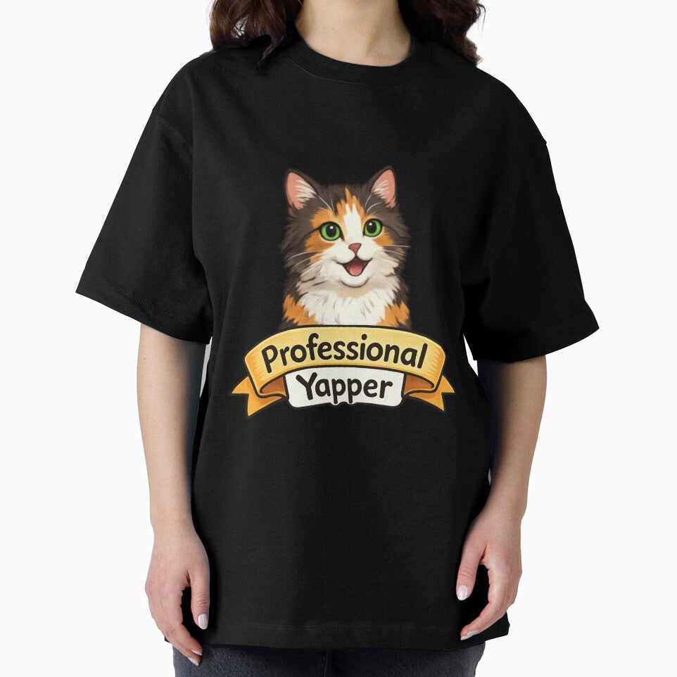 Professional Yapper: Cute Calico Cat Talking Art by MalisoStickers