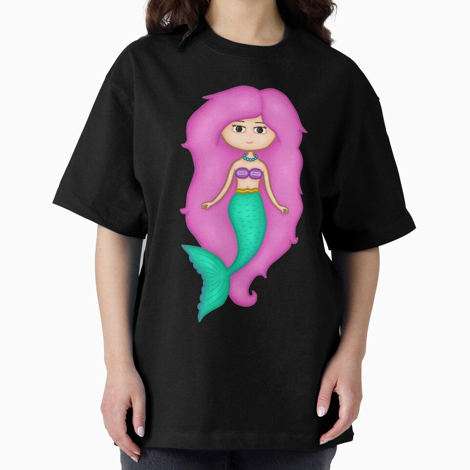 Adorable Mermaid With A Precious Face Drawn in The Kawaii Style - Perfect For Decorating Baby's Nursery by CreativeCranium