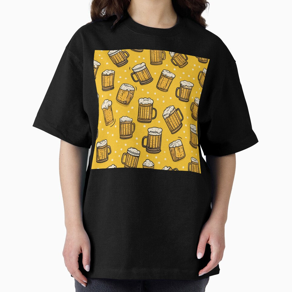 Cartoon Beer Mugs Pattern Brew Drinker Design by NicolasGlowArt