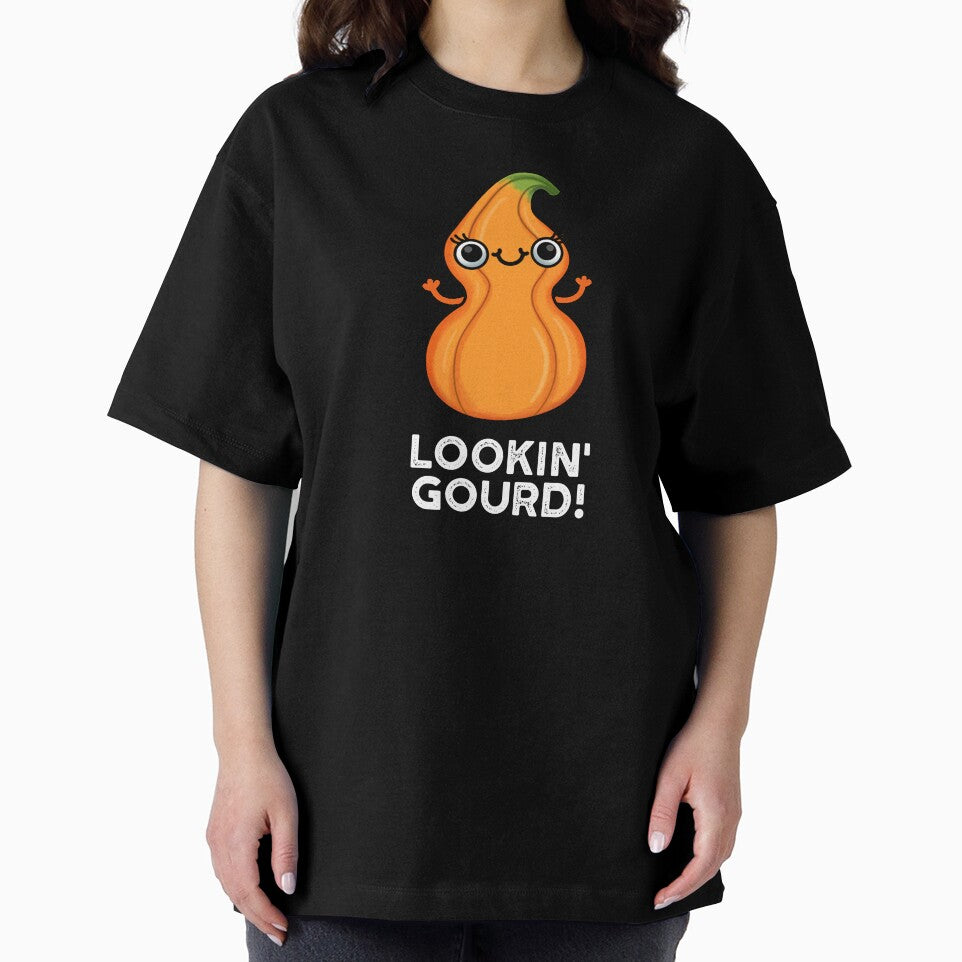 Looking Gourd Funny Veggie Pun (Dark BG) by punnybone