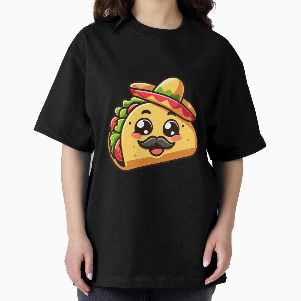 Cute Taco with Sombrero and Mustache - Fun Mexican Food by Akioos