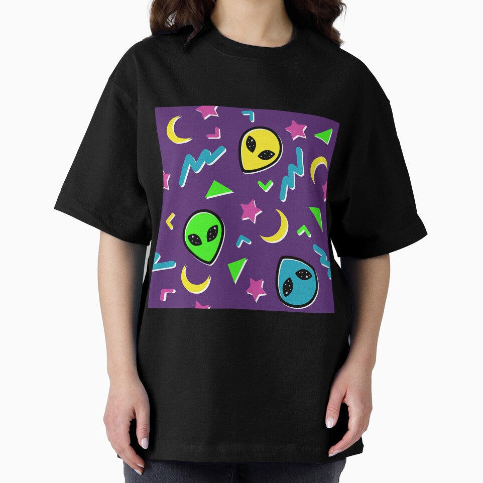 90S Geometric Alien - Purple And Neon by asherqg0guzman