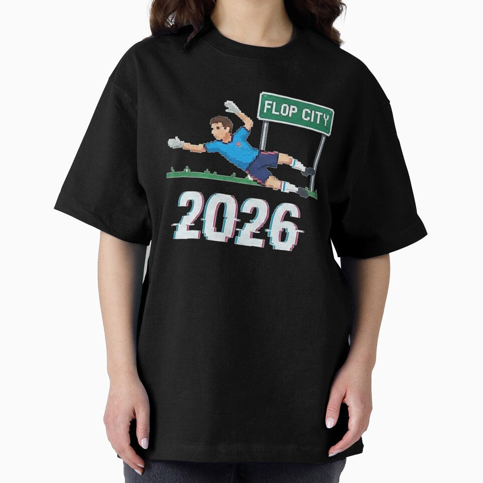 Funny Pixel Art Soccer Flop City 2026 Retro Goalkeeper Humor Graphic by AdyKurniawan