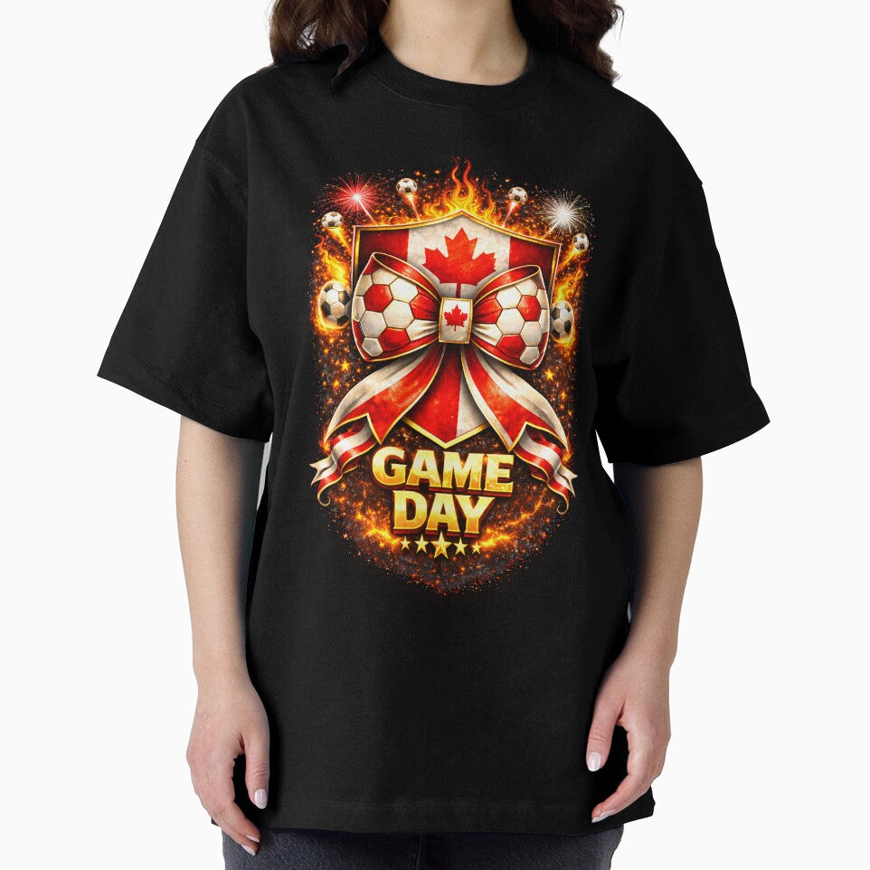Canada Soccer Bow Game Day Flaming Crest Graphic by MuniraWearify