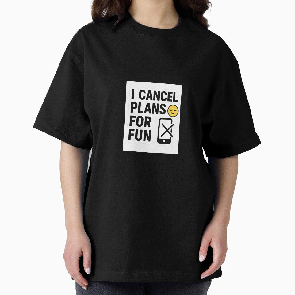Funny Introvert Quote "I Cancel Plans for Fun " Relatable Meme Sticker by YoYo-Pro STUDIO