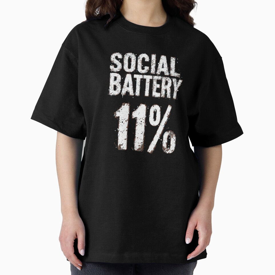 Funny Social Battery 1% Introvert Humor Design by AGawas