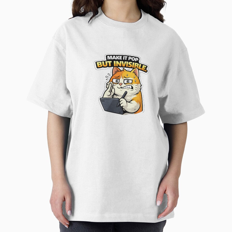 Make It Pop But Invisible. — Graphic Designer Cat Sticker by Gentlestate