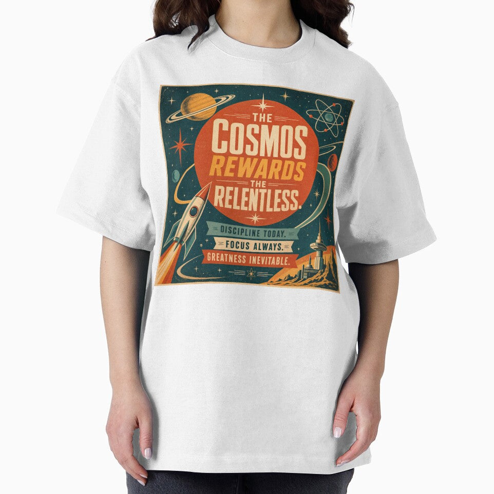 The Cosmos Rewards the Relentless — Vintage Sci-Fi Motivation by ForeverPrintsOK
