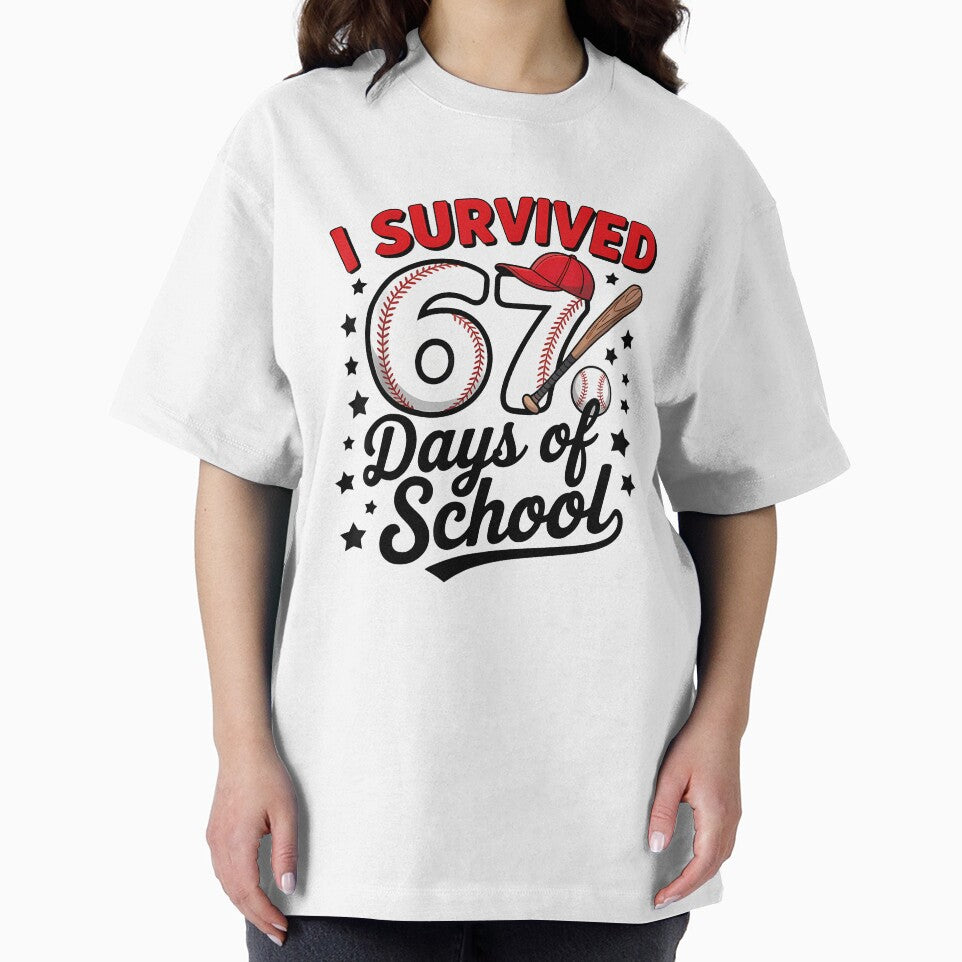 I Survived 67 Days Of School Baseball Player Teacher Student by cawtoon
