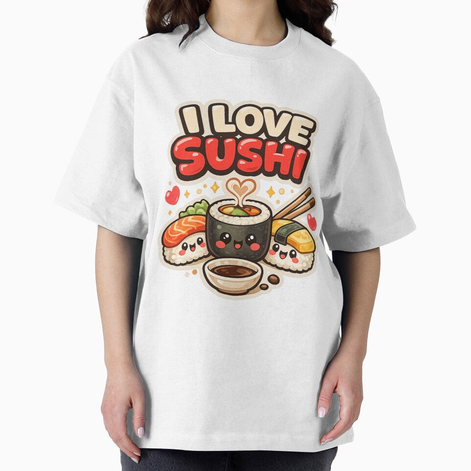 I Love Sushi Cute Kawaii Japanese Food by Gift Phrase Studio