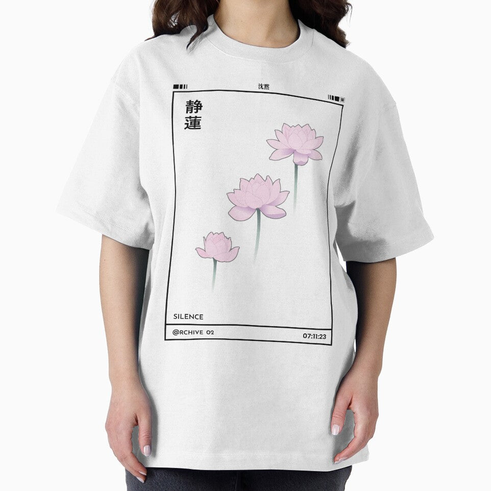 Lotus Bloom 静蓮 | Lotus Flower Shirt | Japanese Zen Lotus Design WHITE by Cats&Kanji