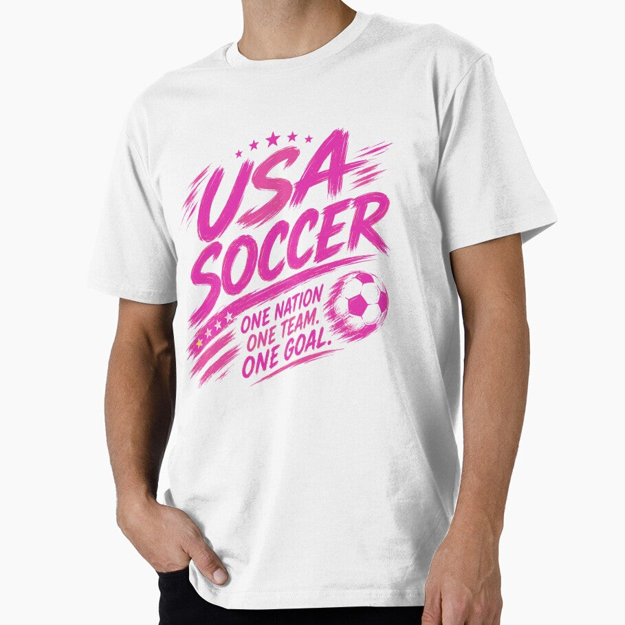 USA Soccer Pink Typography Design | American Football Fan Artwork by TKOprintdesigns
