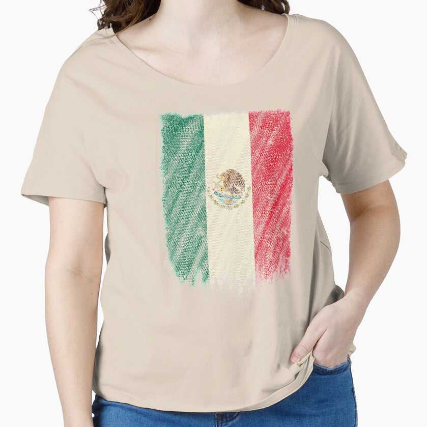 Mexican Flag Shirt Mexico Flag T shirt Wavy Retro Design by cgocgy