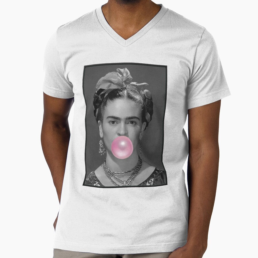 Frida Kahlo Bubble Gum Black & White by dominiccarso