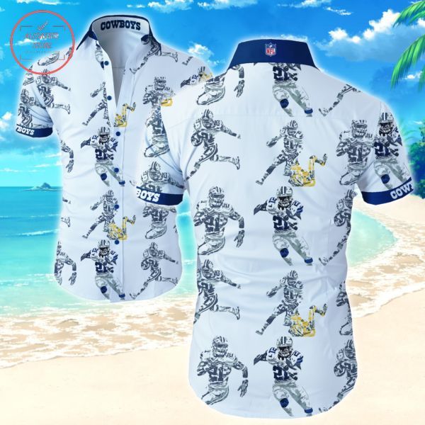 Star Player Elliott Showcased on Dallas Cowboys Hawaiian Shirt