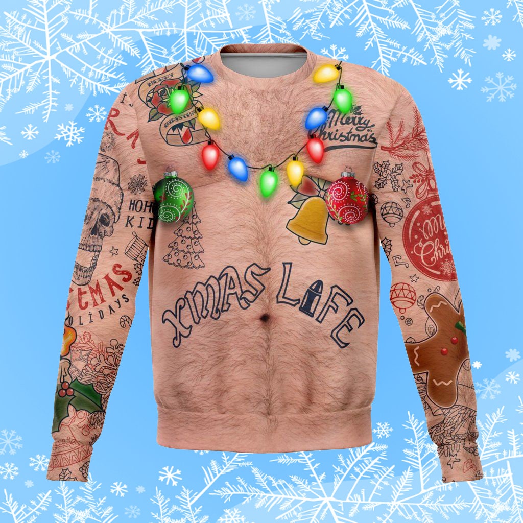 Tattooed Xmas Life Ugly Christmas Sweater