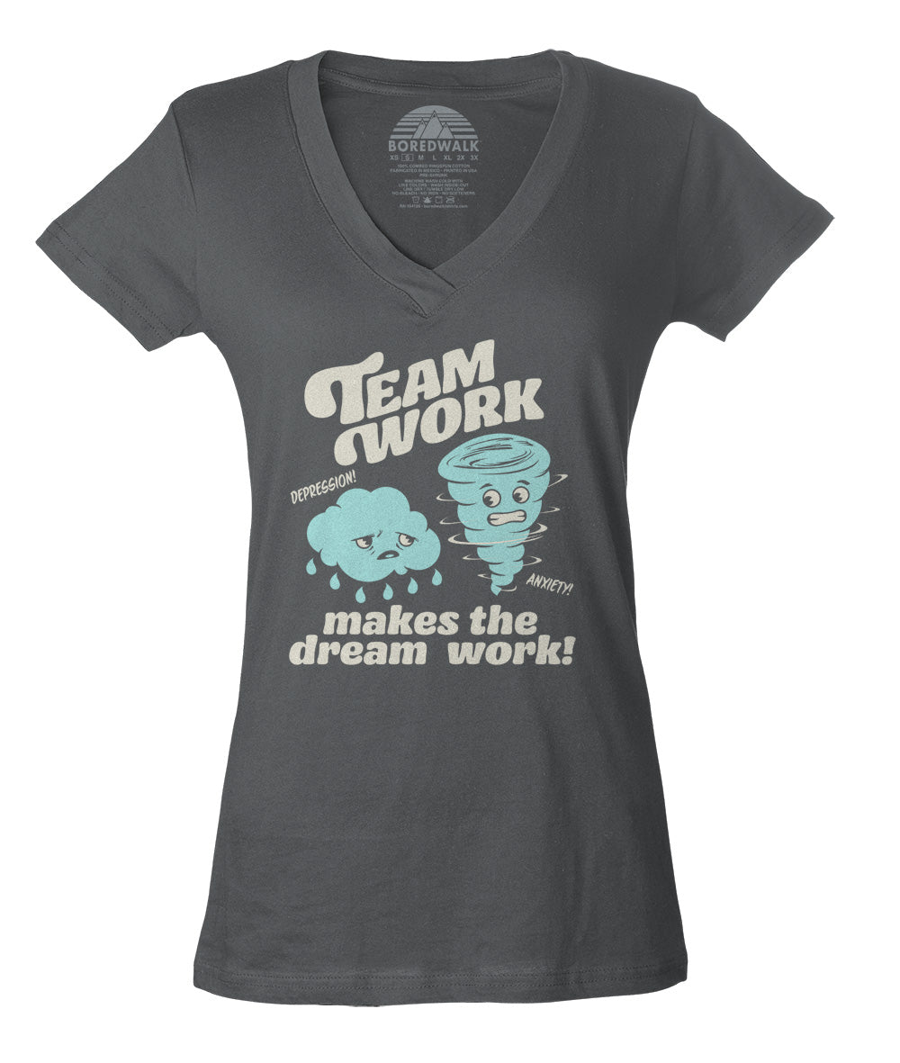 Women's Team Work Makes the Dream Work Vneck T-Shirt