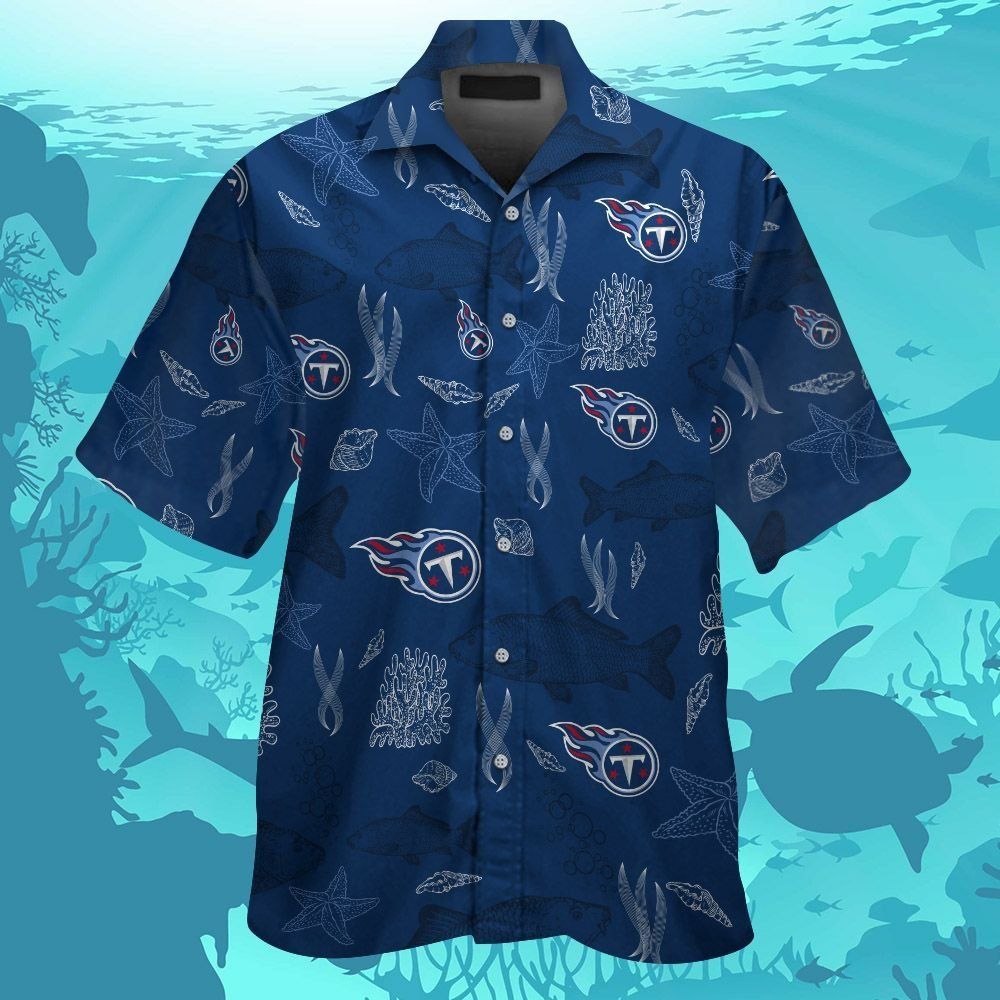 Tennessee Titans Short Sleeve Button Up Tropical Hawaiian Shirt
