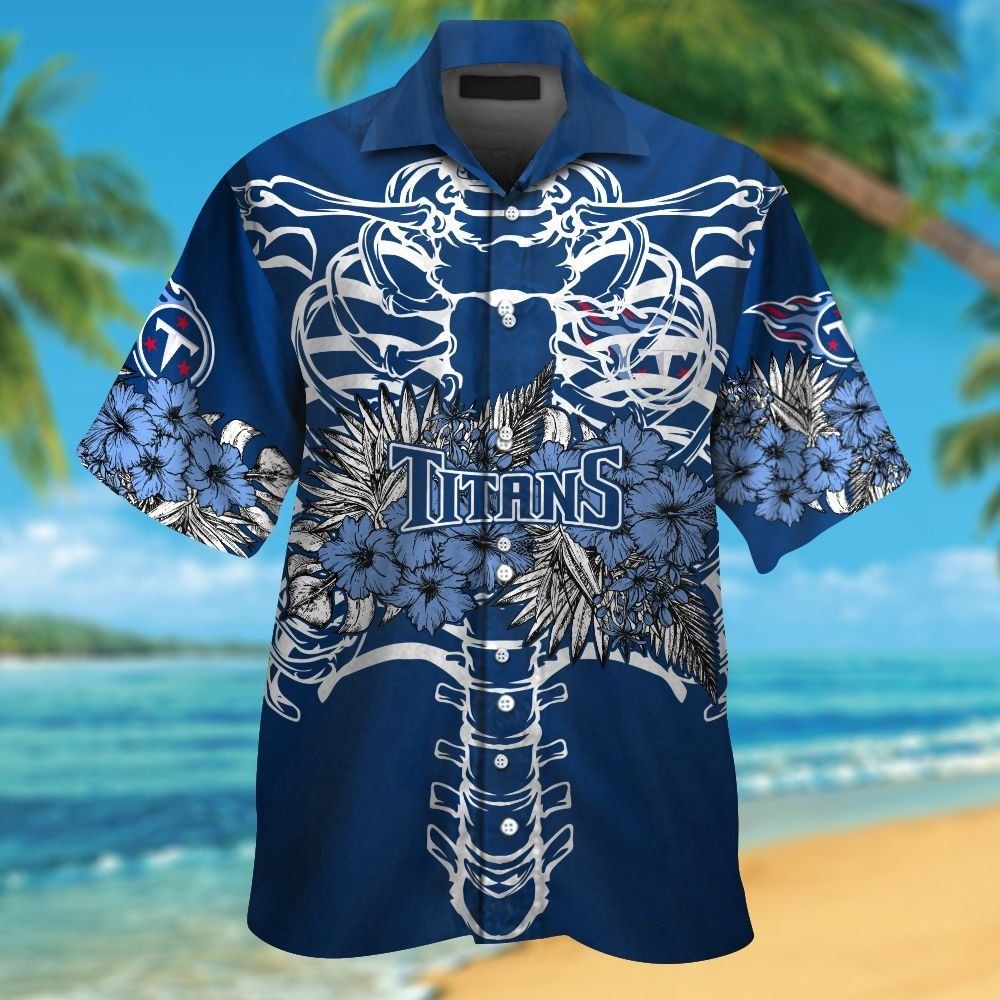 Tennessee Titans Short Sleeve Button Up Tropical Hawaiian Shirt VER016