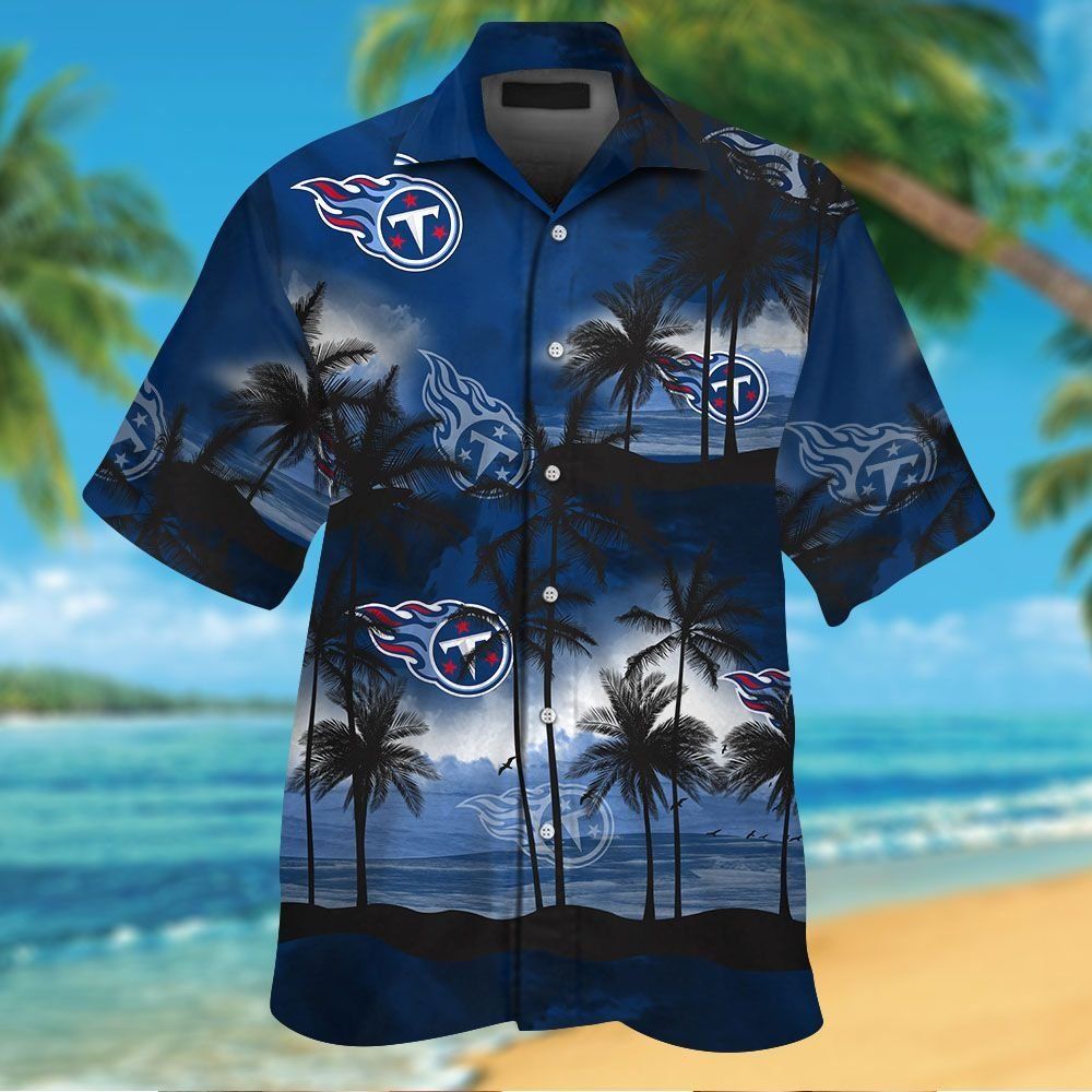 Tennessee Titans Short Sleeve Button Up Tropical Hawaiian Shirt VER017