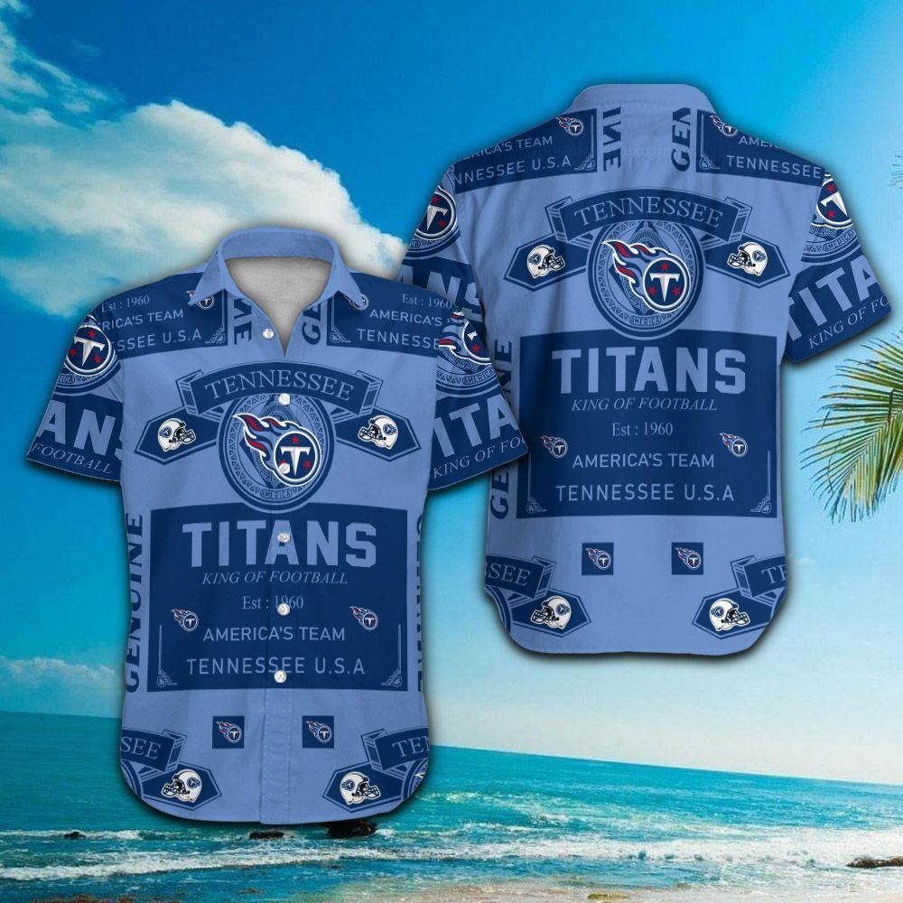 Tennessee Titans Short Sleeve Button Up Tropical Hawaiian Shirt VER018