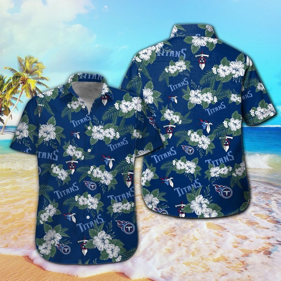 Tennessee Titans Short Sleeve Button Up Tropical Hawaiian Shirt VER03