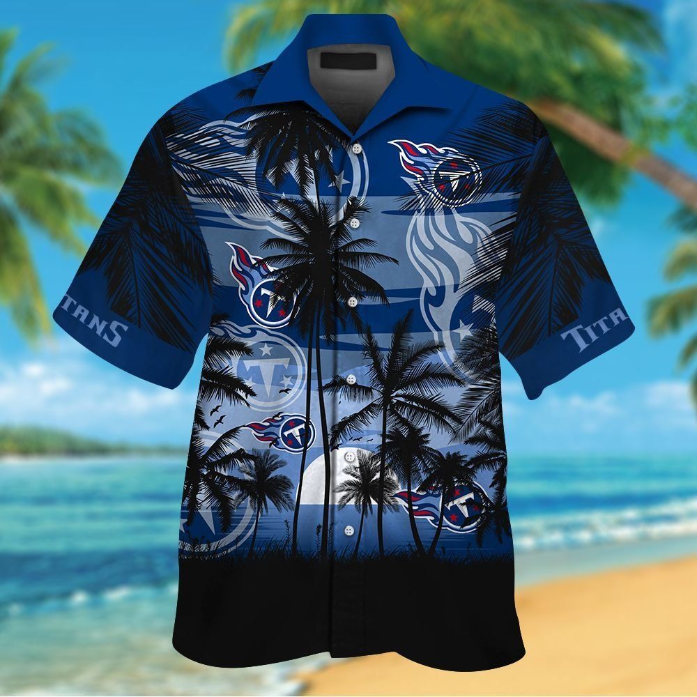 Tennessee Titans Short Sleeve Button Up Tropical Shirt Hawaiian Shirt