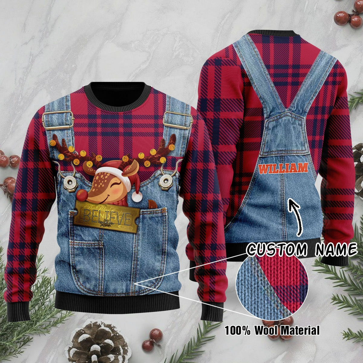 The Polar Express Ticket Reindeer Custom Ugly Christmas Sweater For The Polar Express And Reindeer Lovers On Christmas Days