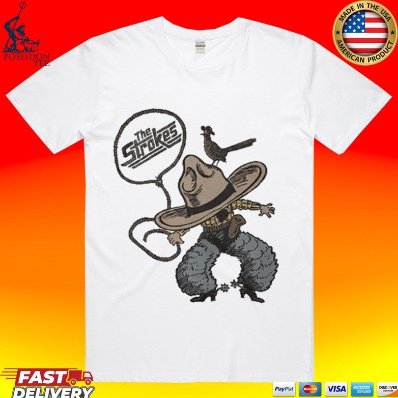 The Strokes Tour 2026 Illustrated Cowboy T-shirt