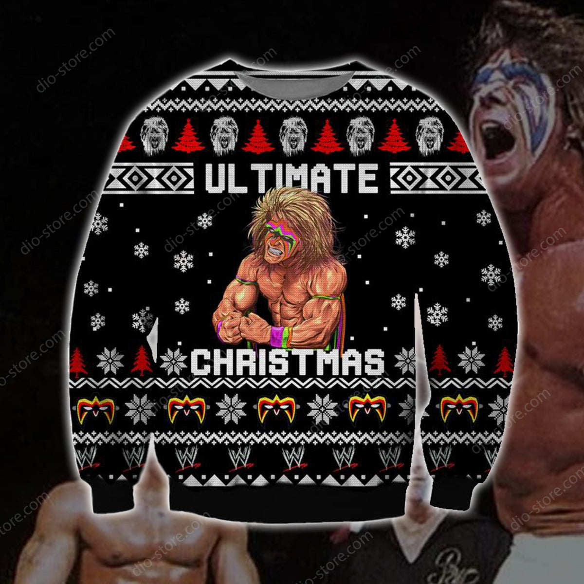 The Ultimate Warrior Knitting Pattern 3D Print Ugly Christmas Sweater